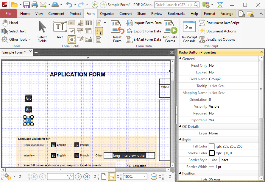 radio.button.properties.pane.ribbon
