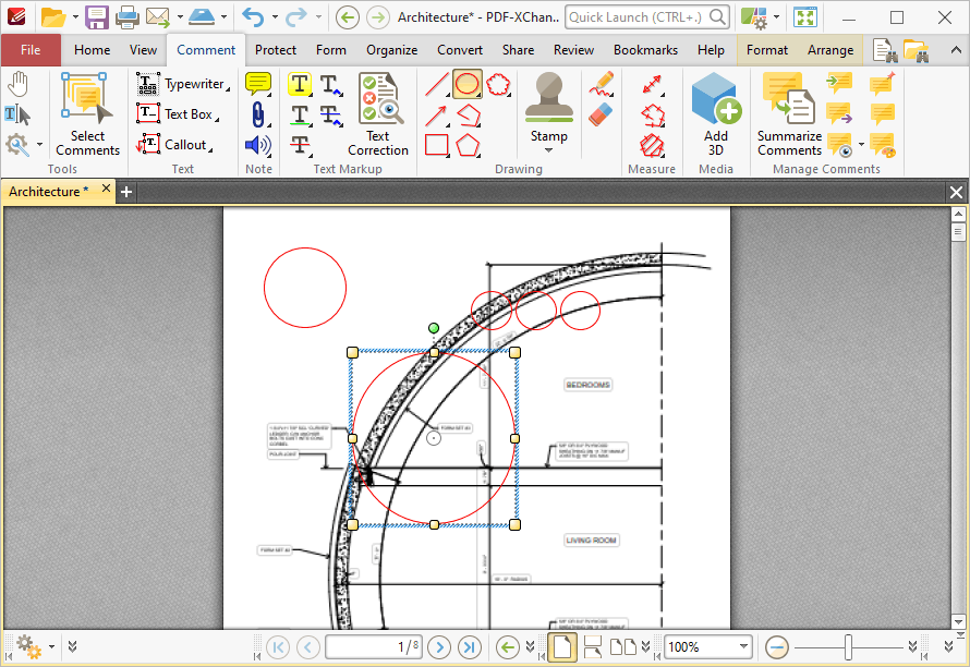 PDF-XChange Editor V8 User Manual > Tabs Guide > Comment Tab > Oval Tool