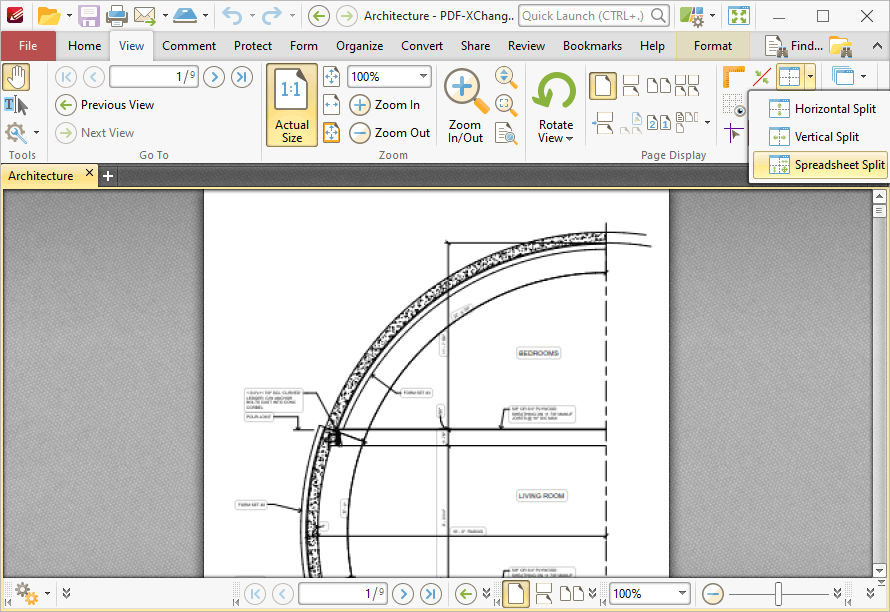 spreadsheet.split.location.ribbon